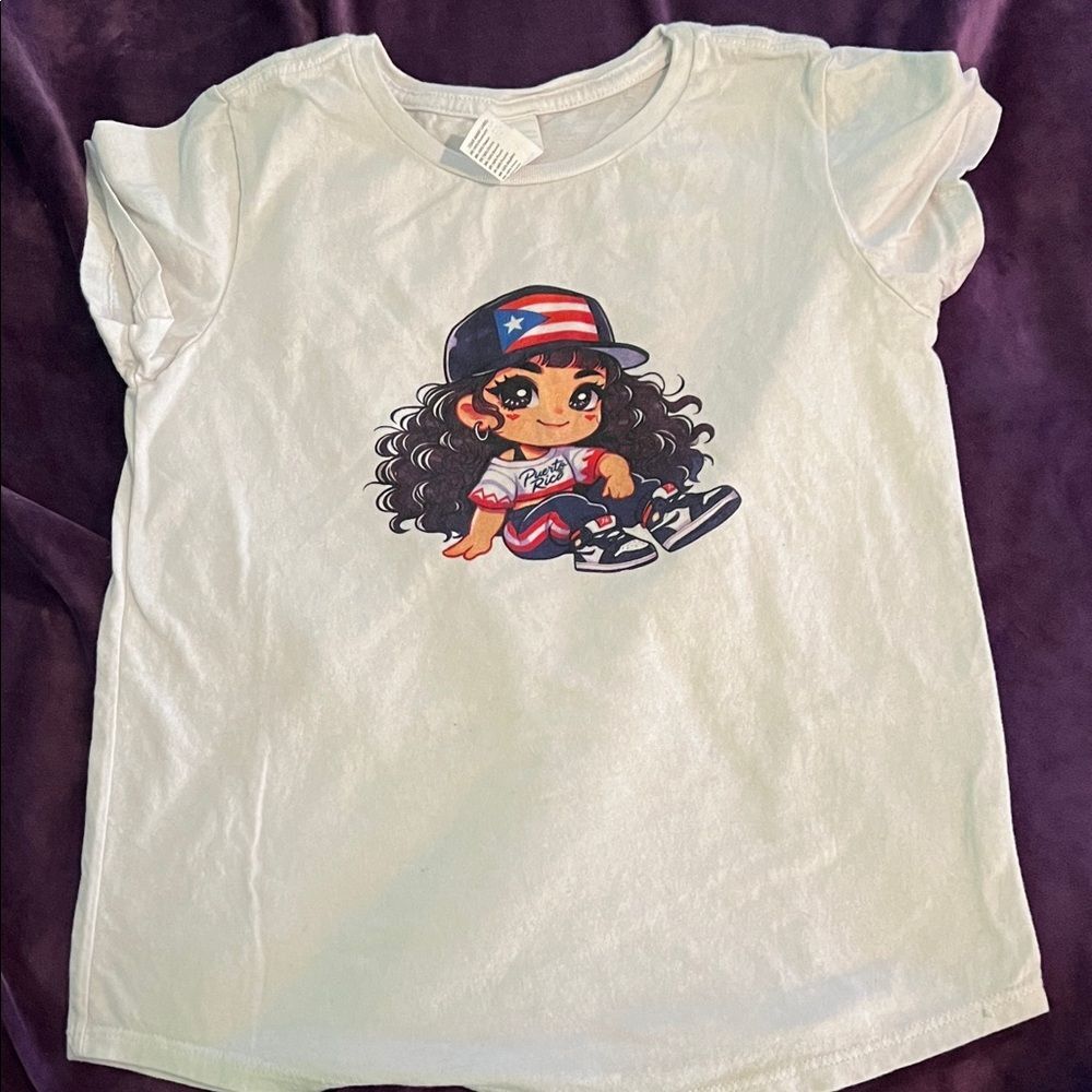 Puerto Rico Girl Graphic T-Shirt (Girls S)